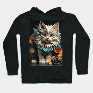 Fold Art Style Cat Hoodie